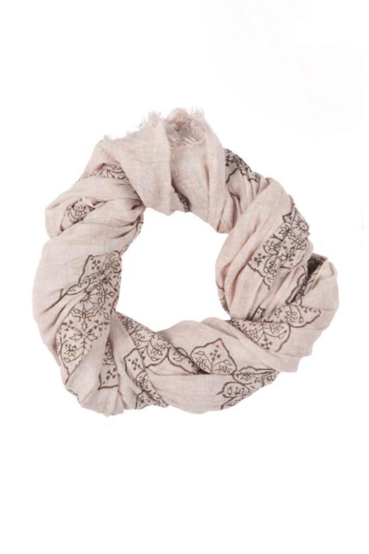 Baumwollschal mit kleinen Bättern, rosa