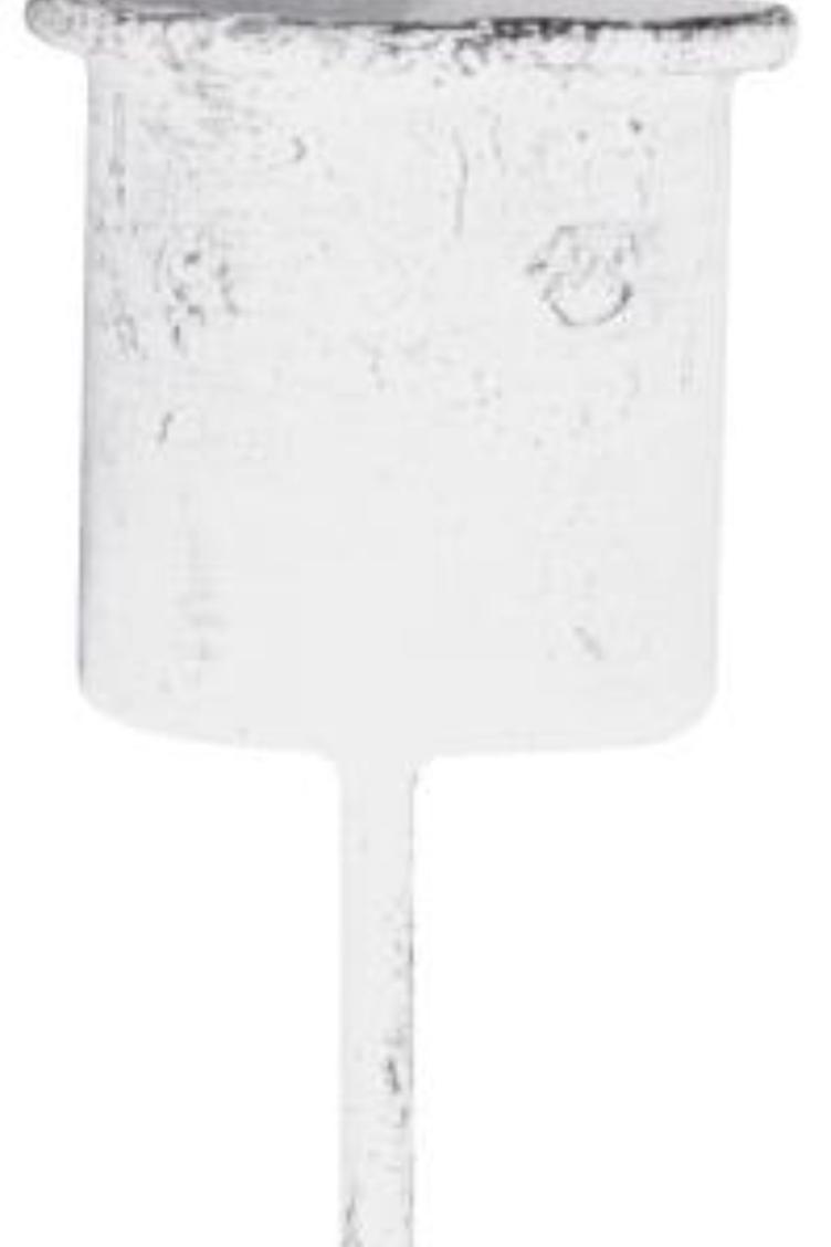 4 Kerzenhalter mit Spiess, weiss