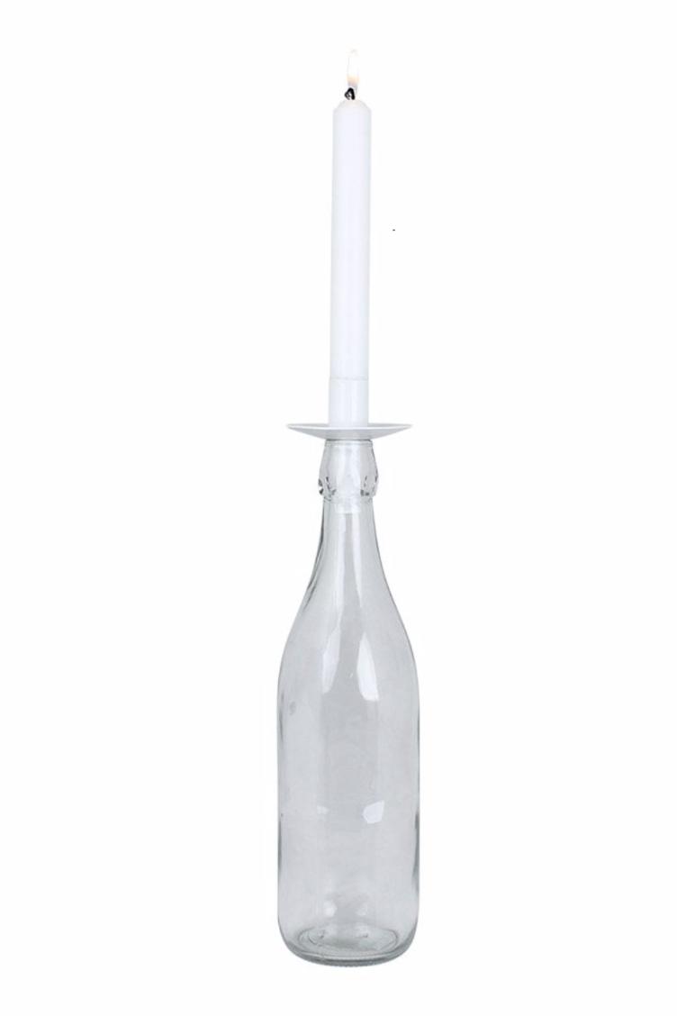 Kerzenhalter für Flachen weiss