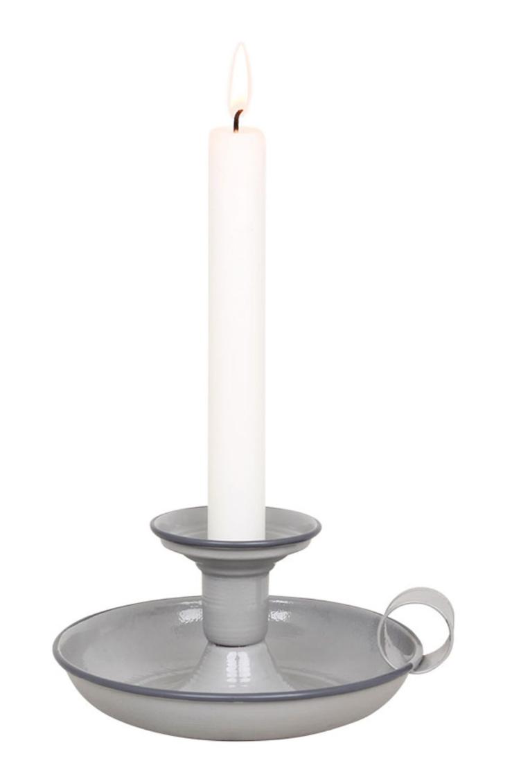 Kammerleuchter für Stabkerzen grau