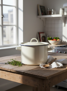 Emaille-Topf mit Deckel