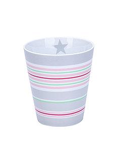 Becher mit farbigen Streifen