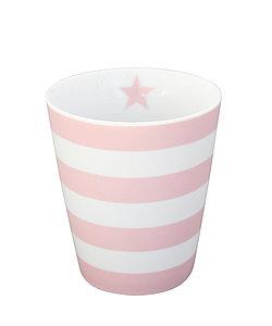 Becher Blockstreifen rosa