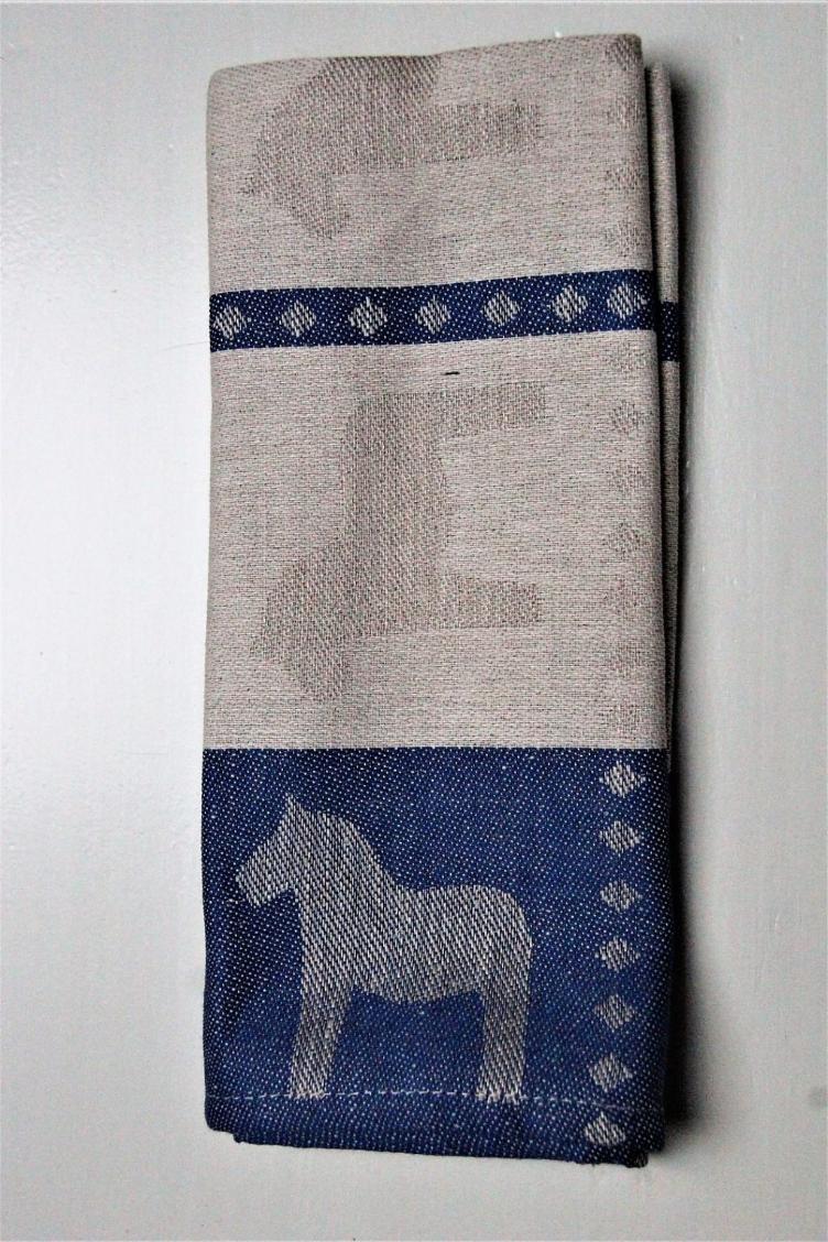Geschirrtuch Dalapferd blau