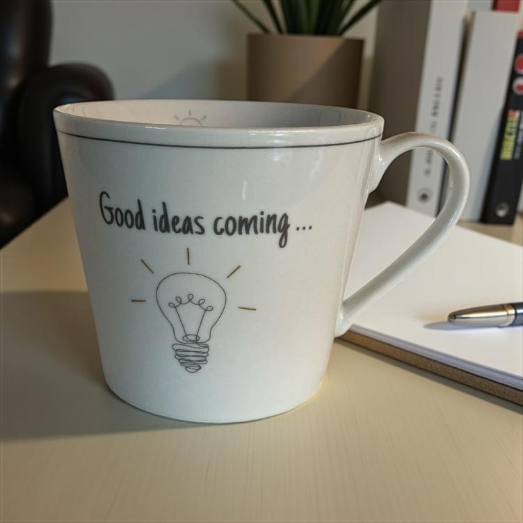 Tasse mit Glühbirne